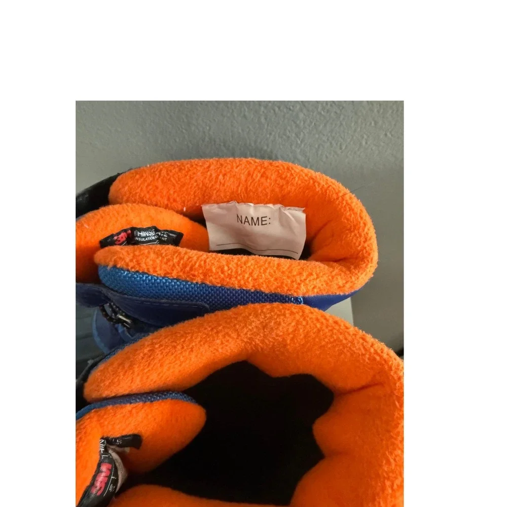 Wonder Nation Snow Boots Kids Size 4 Blue Orange  3M Thinsulate Water Resistant